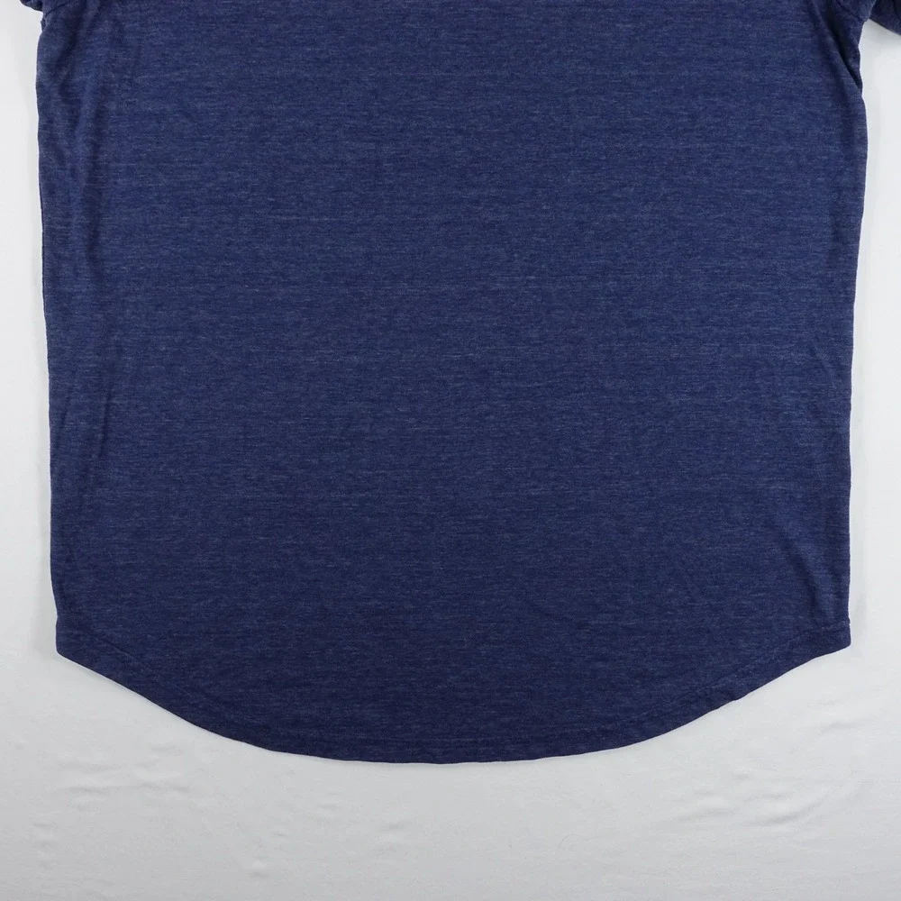Goodlife T-Shirt Men's XL V-Neck Curved Hem Short Sleeve Cotton Poly Blue‎ USA